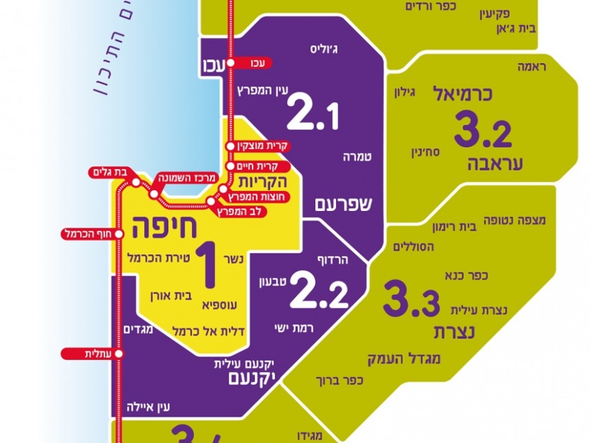 מפת מטרופולין חיפה
