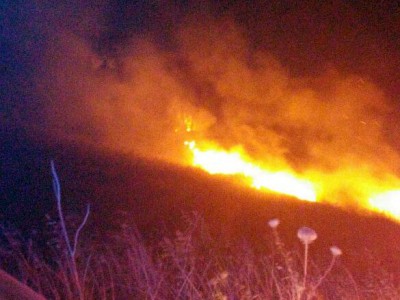 עמק יזרעאל: שריפת יער בסמוך לאזה״ת אלון תבור
