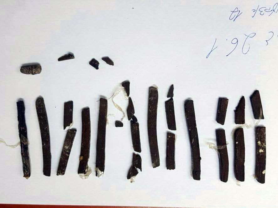 אצבעות החשיש שנתפסו בכליו של החשוד