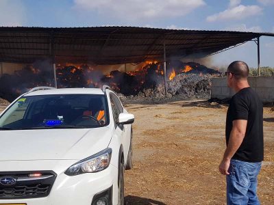 הערכה: נזק של מיליון שקלים למתבן שעלה באש בניר יפה