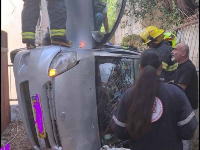 יקנעם: רכב הדרדר מגובה ברחוב הדודאים
