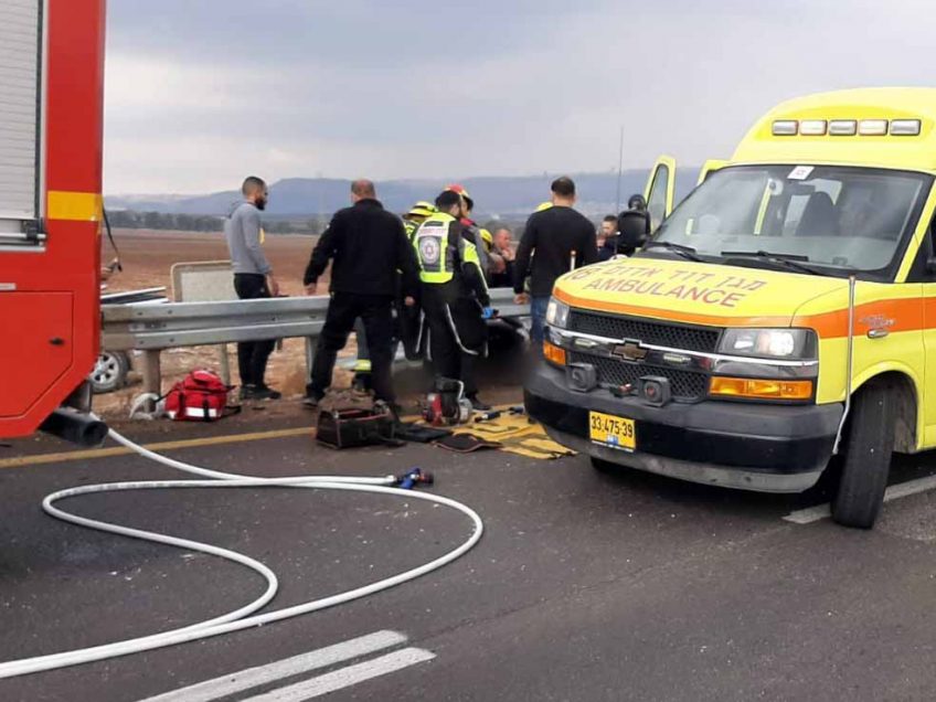 תאונה בכביש עפולה- הסרגל: רוכב אופנוע נפצע