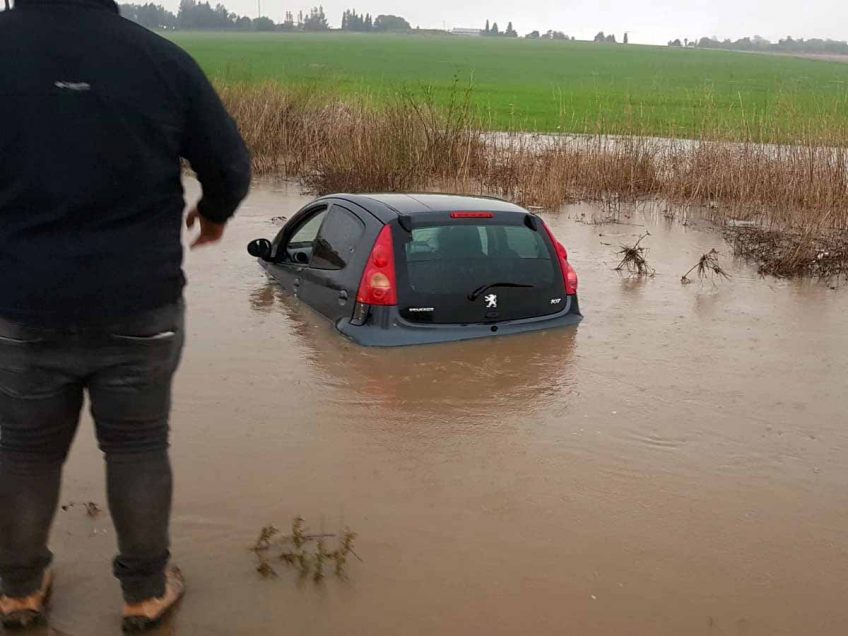 מגידו: כביש 66 נחסם בשל הגשמים הרבים