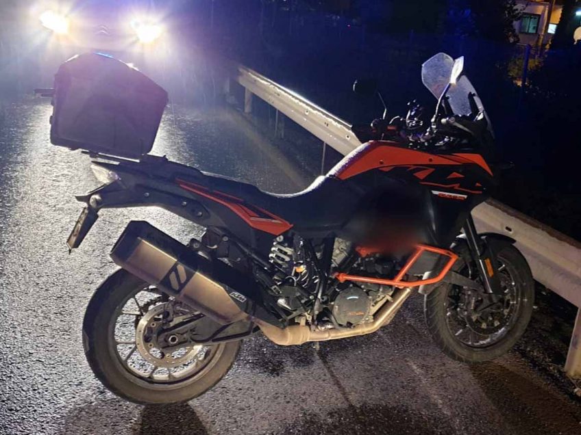האופנוע של אלעד, עליו רכב בליל התאונה. צילום:דוברות המשטרה