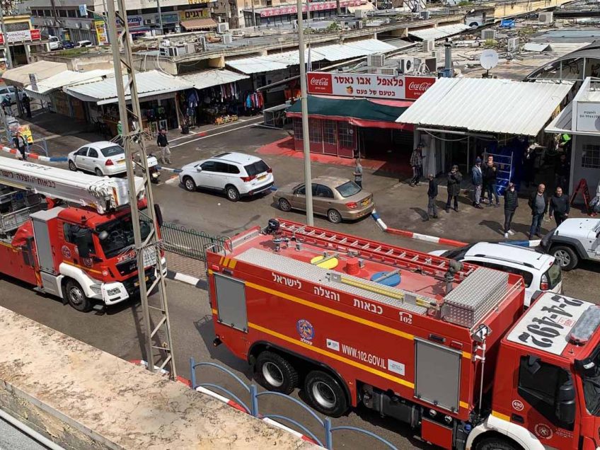 עפולה: שריפה ברחוב השוק