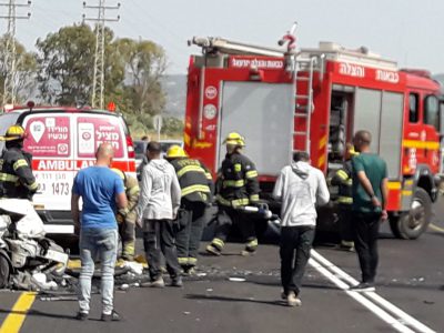 תאונה חזיתית בסמוך למרחביה