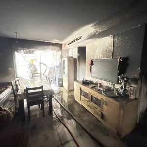 שריפה בדירה ברחוב חטיבת כפיר בשכונת רובע יזרעאל שבעפולה.
