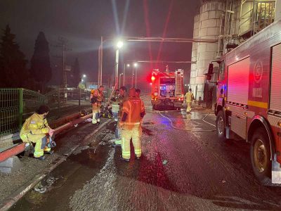 נוף הגליל: שריפה במפעל שטראוס בעיר