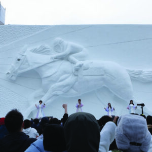 פיסול בקרח בפסטיבל השלג בסאפורו, בירת הוקאיידו . צילום: מרלן נוי