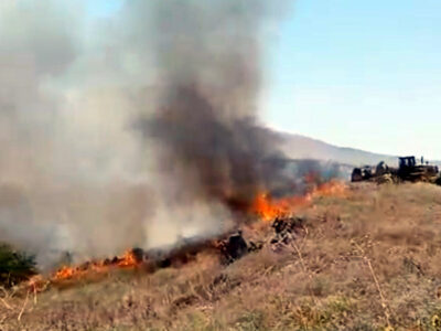 עדכון ראשוני: שריפה משתוללת בואדי בין כפר יחזקאל לגבע