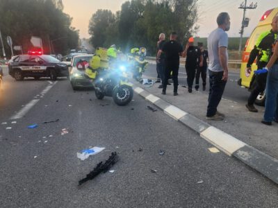 סמוך לגבעת עוז: רוכב אופנוע נפגע מרכב