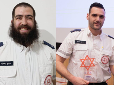 ויש כבוד: העובד יניב חנונה והמתנדב יוסף טסלר ממד"א גלבוע נבחרו למצטיינים