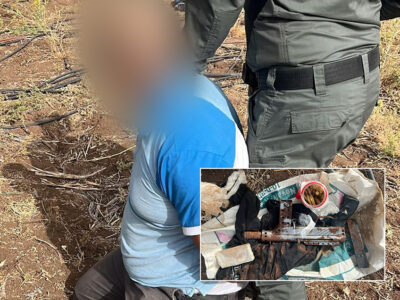 סמוך לדברת: לוחמי מג״ב צפון תפסו חשוד חמוש בנשק ותחמושת בשטח חקלאי