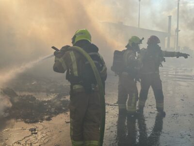 שריפה סמוך למפעל תדיראן בעפולה – עשן כבד באיזור