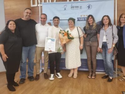 עפולה: יגל מגן תלמיד מאורט יהודה – זכה באות הערכה והוקרה ע"ש אלעד ריבן להתנדבות
