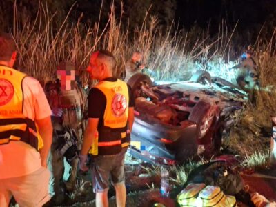 עמק המעיינות: שני הרוגים בתאונת דרכים קטלנית סמוך לשדה אליהו